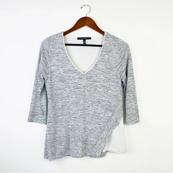 WHBM Black Knit Striped Knit Top Size Small - Picture 3 of 7